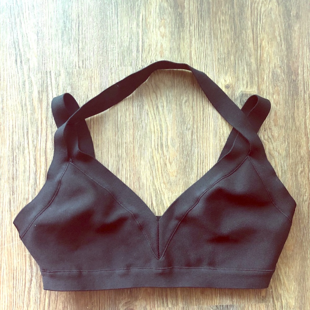 BCBG black crop bra top